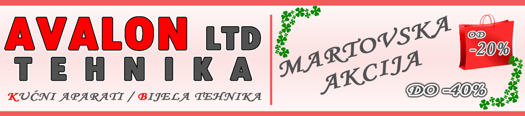 kucni aparati, bijela tehnika, crna gora, avalon, pljevlja, podgorica