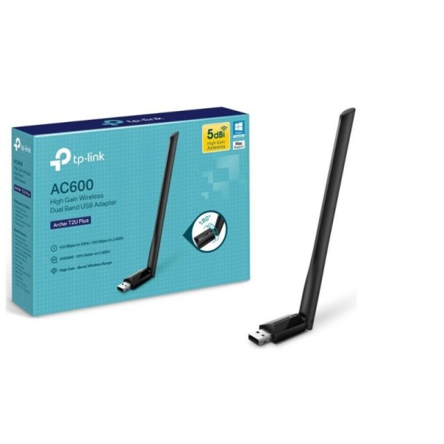 Mrežna oprema, Adapteri, AP i ruteri - TP-LINK ARCHER T2U PLUS AC600 HIGH GAIN WIRELESS 600Mb/s DUAL BAND - Avalon ltd