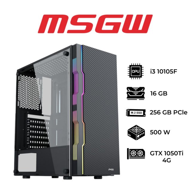 PC Računari - MSGW GAMER i3-10105F 16GB 256GB M.2 1050TI - Avalon ltd
