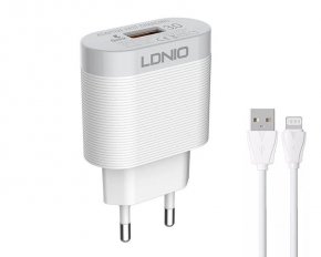 Kablovi, adapteri i punjači - LDNIO USB iPHONE QC 3.0 FAST CHARGING BELI - Avalon ltd