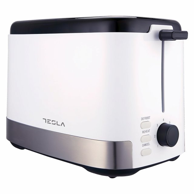 Mali kućanski aparati - Tesla TS300BWX Toster, 800W, 2 kriške, auto pop-up, skriveni kabl, bijeli-inox-crni - Avalon ltd