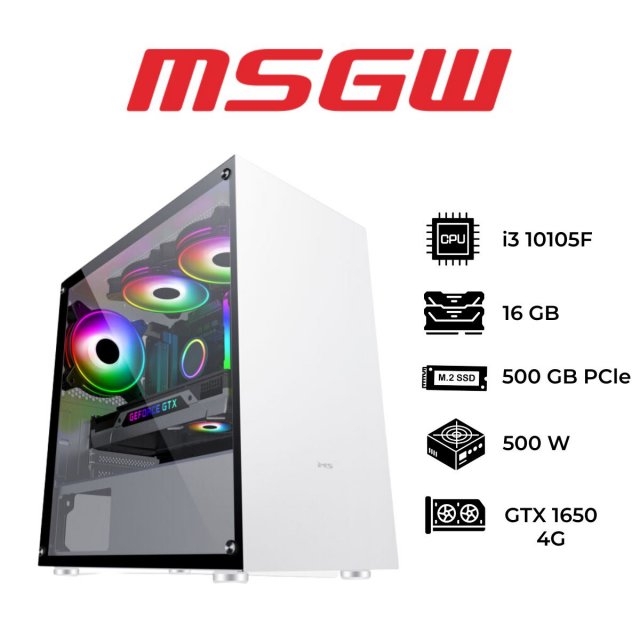 PC Računari - MSGW GAMER i3-10105/16GB/512GB M.2/GTX1650 4GB - Avalon ltd