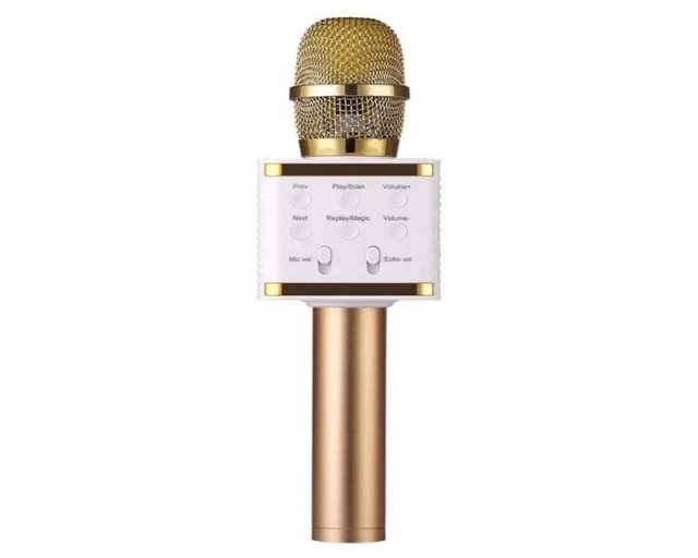 Računarske periferije i oprema - WSTER Karaoke Bluetooth Mikrofon V7 zlatni - Avalon ltd