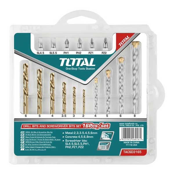 Alati - TOTAL TACSD3165 SET BURGIJA I ODVIJACA 16 KOM - Avalon ltd