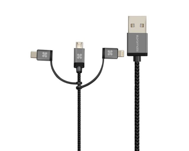 Kablovi, adapteri i punjači - PROMATE UniLink-TRIO 3 in 1 Kabl USB sivi - Avalon ltd