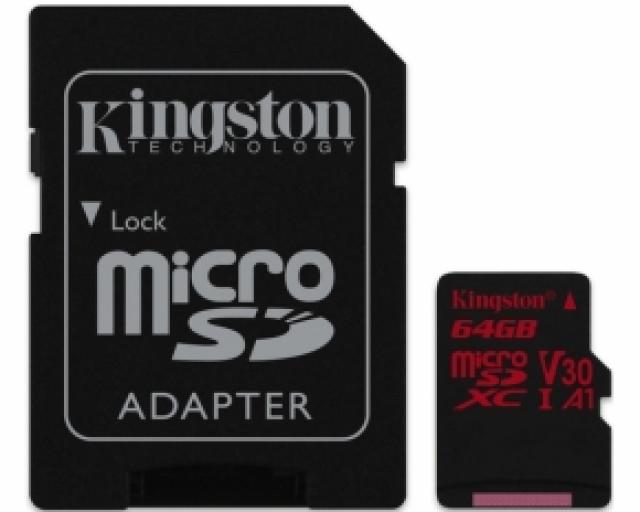 USB memorije i Memorijske kartice - Kingston Micro SDHC 64GB Canvas React C10 UHS-I U3 + SD Adapter, 100MB/s read and 80MB/s write speed - Avalon ltd