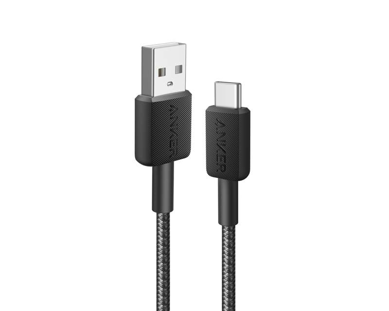 Kablovi, adapteri i punjači - ANKER 322 USB tip-A na USB tip-C kabl M/M 1.8m, 18W, pleteni, crni - Avalon ltd