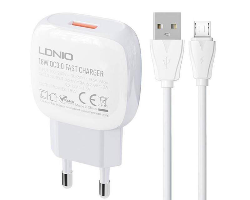 Kablovi, adapteri i punjači - LDNIO A1306Q QC 3.0 18W punjač + kabl Micro - Avalon ltd