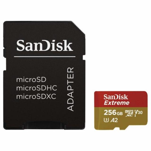 USB memorije i Memorijske kartice - SanDisk Extreme MicroSDXC Card 256GB + SD Adapter, UHS-I U3, A2, V30, Read/Write(MB/s): 160/90 - Avalon ltd