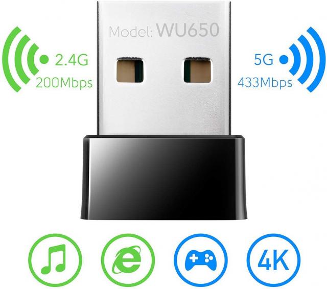 Mrežna oprema, Adapteri, AP i ruteri - CUDY WU 650 WIFI AC650MB/S NANO USB ADAPTER - Avalon ltd