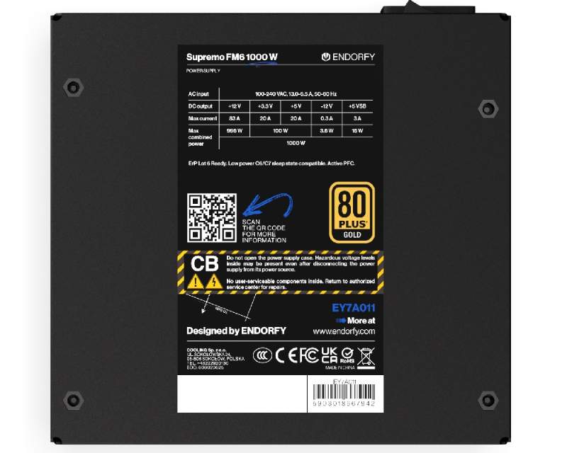 Računarske komponente - ENDORFY Supremo FM6 Gold 1000W napajanje (EY7A011) - Avalon ltd