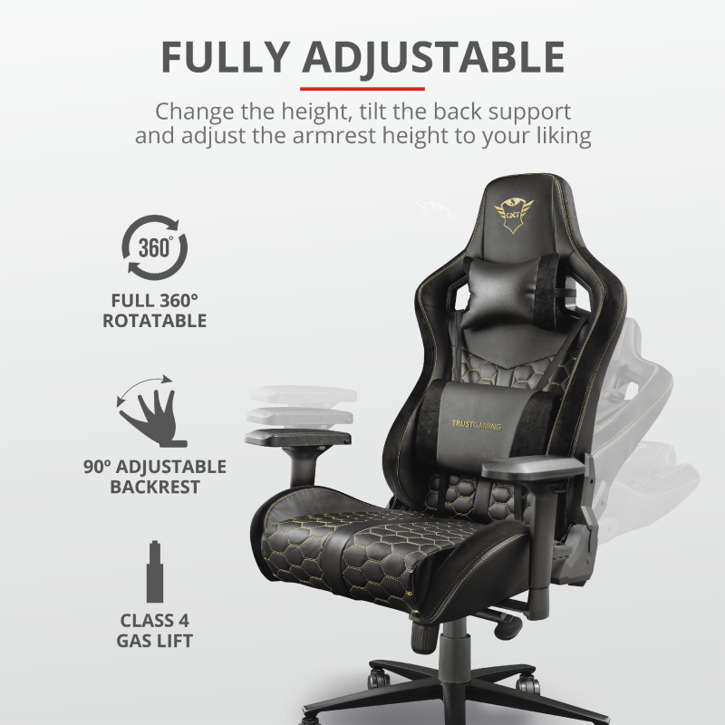 Gaming konzole i oprema - TRUST GXT 712 Resto Pro Gaming Chair Premium, highly adjustable gaming chair with extra wide seat - Avalon ltd