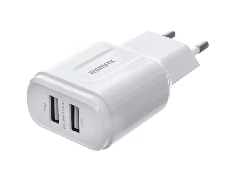 Kablovi, adapteri i punjači - REMAX RP-U22 Dual USB 2.4A Fast Charging punjač beli - Avalon ltd