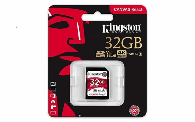 USB memorije i Memorijske kartice - Kingston SD Card 32GB Canvas React C10 UHS-I U3, 100MB/s read and 70MB/s write speed, 4K/1080p - Avalon ltd