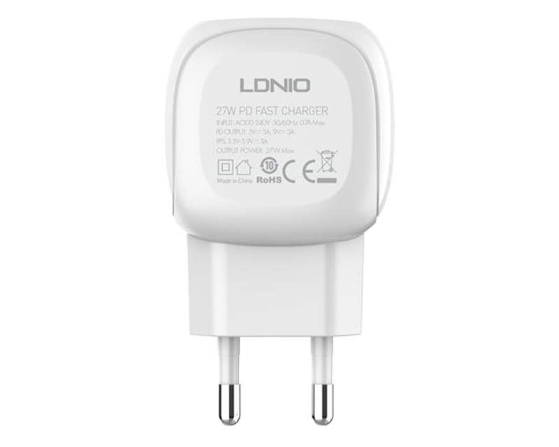 Kablovi, adapteri i punjači - A1206C Tip C- Lightning 27W punjac bijeli - Avalon ltd
