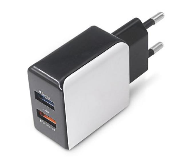 Kablovi, adapteri i punjači - MS STREAM 2.4A dvostruki zidni punjač s USB portom. Izlaz 2.4A -5V - Avalon ltd