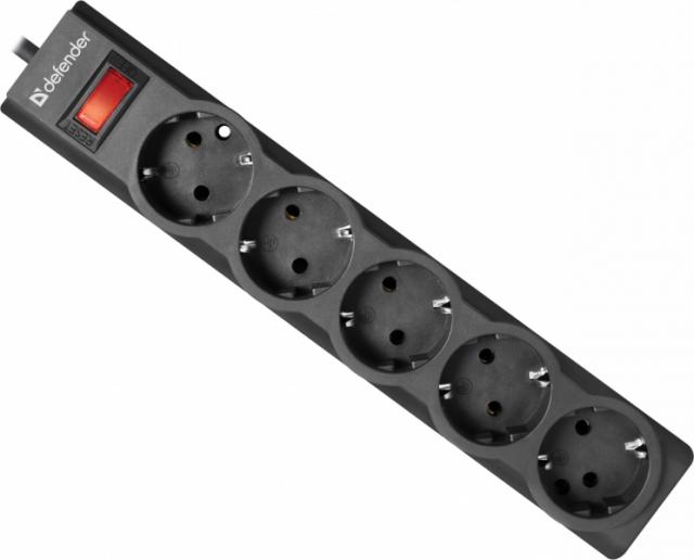 Kablovi, adapteri i punjači - PRODUZNI KABAL ES 1.8, SURGE PROTECT 1.8M BLACK, 5 OUTLETS - Avalon ltd